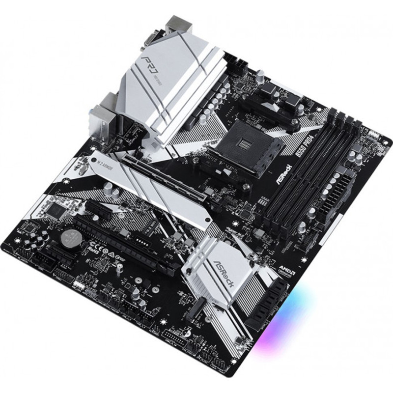 ASRock B550 Pro4 (AM4/B550, 4*DDR4, 2xPCIex16, HDMI/VGA, 6xSATAІІІ, 3xM.2, GLan, 7.1ch, ATX)