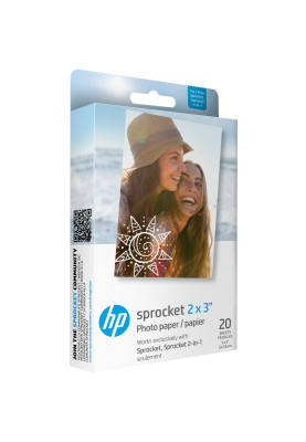 Фотопапір HP Zink 2"x3" Глянцевий, самоклеючий, 20 листів