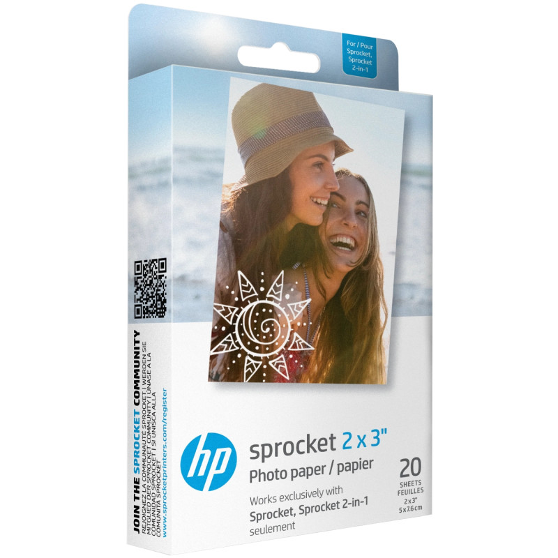 Фотопапір HP Zink 2"x3" Глянцевий, самоклеючий, 20 листів
