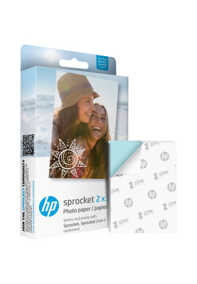 Фотопапір HP Zink 2"x3" Глянцевий, самоклеючий, 20 листів