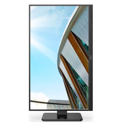 TFT 27" AOC U27P2CA, IPS 4K UHD, 4ms, HDMIx2, DP, USB hub, USB-C, HAS, Pivot,  колонки, чорний