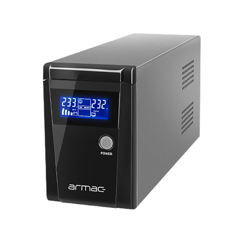 ДБЖ Armac OFFICE O/650E/LCD, Line Interactive 650VA/390W, 2хFrench., USB-B LED, Metal case