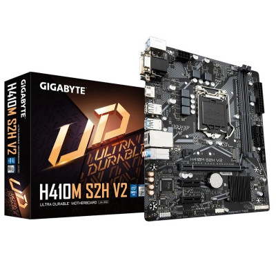 Материнська плата Gigabyte H410M S2H V2(1200/H470, 2*DDR4, 1xPCIex16, HDMI/DVI/VGA, M.2, 4xSATAІІІ, GLan, 7.1ch, mATX)