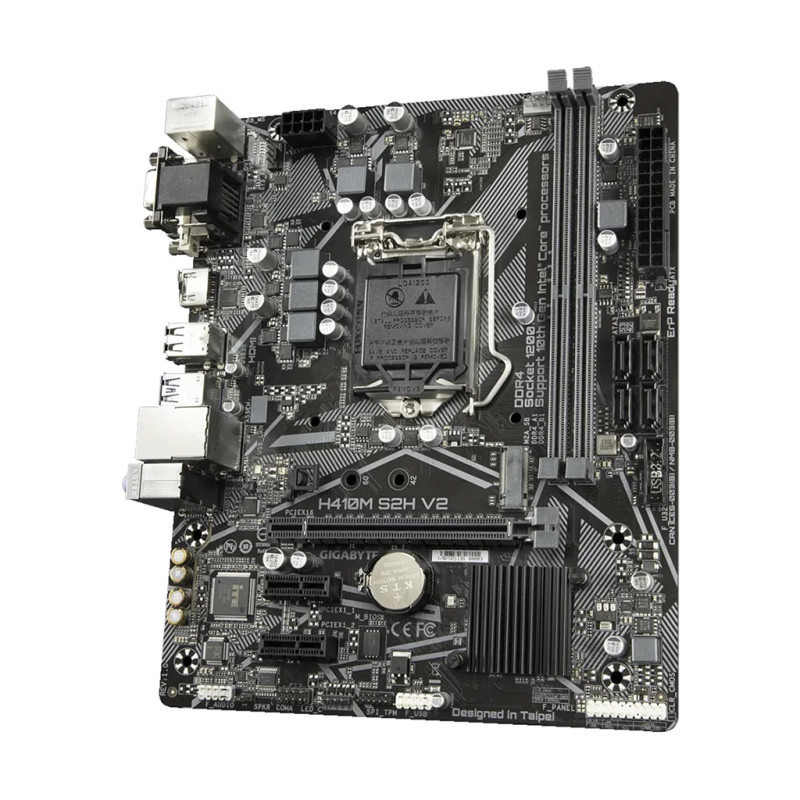 Материнська плата Gigabyte H410M S2H V2(1200/H470, 2*DDR4, 1xPCIex16, HDMI/DVI/VGA, M.2, 4xSATAІІІ, GLan, 7.1ch, mATX)