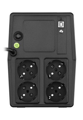 ДБЖ FSP iFP-1000, 1000ВА/600Вт, LCD, Schuko*4. 230V/50Hz ,w/o RJ45,w/ USB, Black, 12V/7Ah*2,CIS