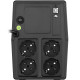 ДБЖ FSP iFP-1000, 1000ВА/600Вт, LCD, Schuko*4. 230V/50Hz ,w/o RJ45,w/ USB, Black, 12V/7Ah*2,CIS