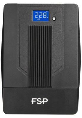 ДБЖ FSP iFP-1000, 1000ВА/600Вт, LCD, Schuko*4. 230V/50Hz ,w/o RJ45,w/ USB, Black, 12V/7Ah*2,CIS