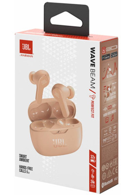 Навушники з мікрофоном JBL TWS Wave Beam Beige JBLWBEAMBEG