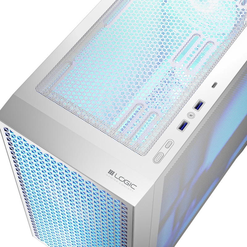 Корпус LogicConcept DART PRO ARGB MINI WHITE MESH fans 3x120mm без БЖ mATX