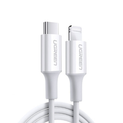Кабель USB 2.0 Type-C M-Lightning M, 1.5 м, 3A, Nickel Plating ABS Shell Білий, US171 UGREEN