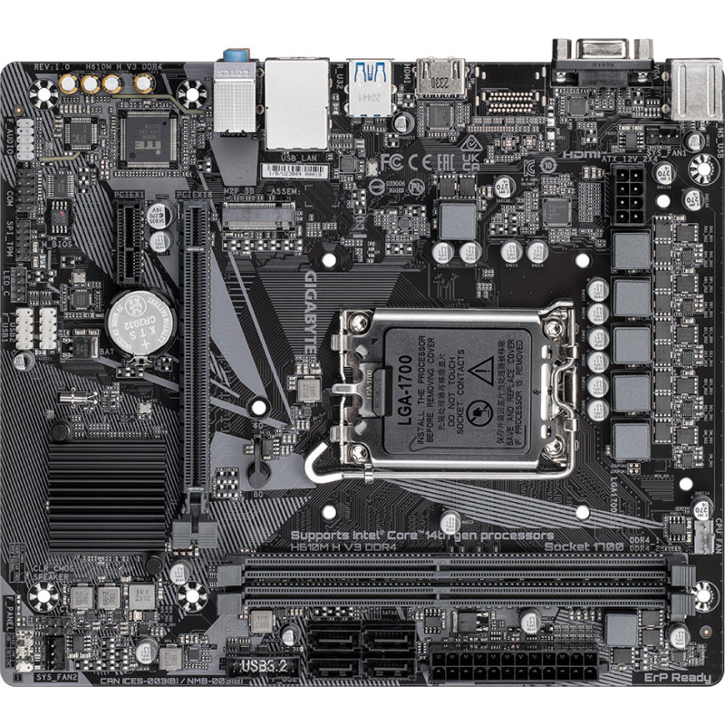 Gigabyte H610M H V3 DDR4 (s1700 H610 2xDDR4 ,HDMI,VGA , 4xSATA, M.2, mATX)