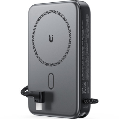 УМБ Acefast Magnetic Wireless 10000mAh 22.5W PD,QC 3.0 USB-C In/Out, QI 15W  M24 Metal Gray