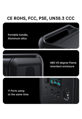 Зарядна станція Choetech BS060 800Вт (512Вт/г) AC,LiFePo4,MPPT, UPS, USB-C PD100 Вт