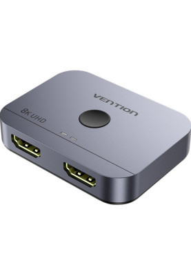 Switch HDMI 2.1 8K 60Hz 3D, HDCP HDR Dolby 7.1 перемикач двонаправлений 2 in 1 out  Vention