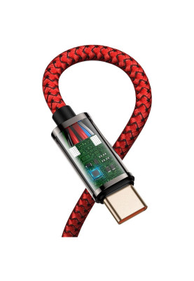 Кабель USB3.1 Type-C M-M, 2 м, 100W (20V/5A), 90° Червоний, Legend Series Elbow CACS Baseus
