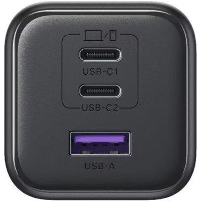 Зарядний пристрій 3xUSB 45W (2xUSB-C + USB-A) Gan PD, X527 Ugreen Сірий