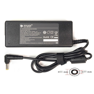 Блок живлення для ноутбуків PowerPlant ASUS 220V, 19V 90W 4.74A (5.5*2.5)