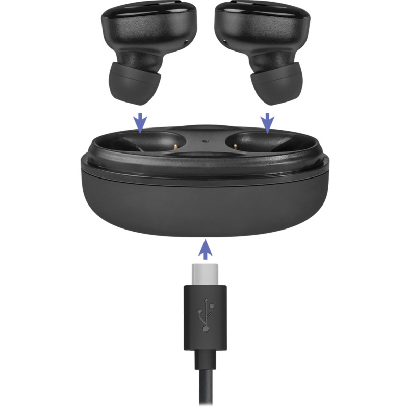 Гарнітура Defender Twins 635 TWS, Bluetooth, Black