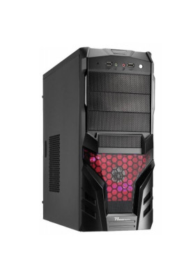 Корпус Casecom CJ-171 450W-120mm ATX Red LED, Black