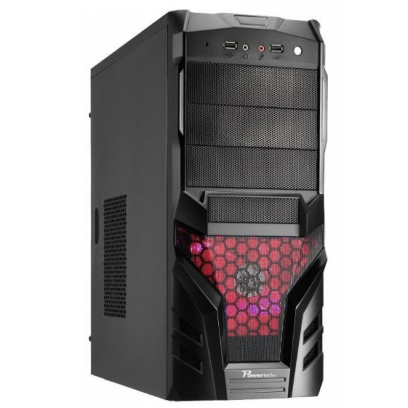 Корпус Casecom CJ-171 450W-120mm ATX Red LED, Black