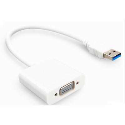 Перехідник USB 3.0 Type-A --> VGA Full HD, 0,2м, білий