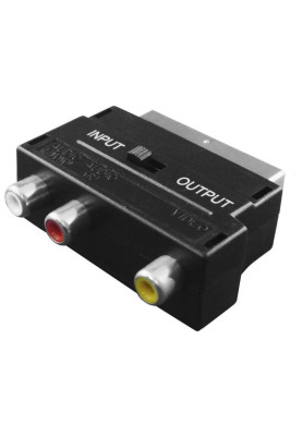 Перехідник SCART M -> RCAx3 F, AV з перемикачем