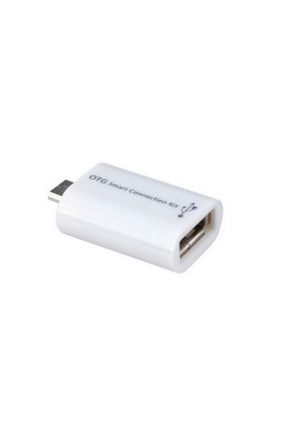 Перехідник OTG micro USB M-USB AF, білий RTL