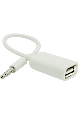 Перехідник аудіо USB для iPod Shuffle Jack 3.5mm M 4 pin -> USB AF, білий