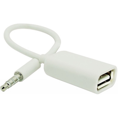 Перехідник аудіо USB для iPod Shuffle Jack 3.5mm M 4 pin -> USB AF, білий Перехідник аудіо USB для iPod Shuffle Jack 3.5mm M 4 pin -> USB AF, білий