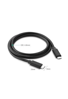 Кабель USB 2.0 Type-C M-M, 1.5 м, (18W) Чорний, Cable Nickel Plating US286 UGREEN