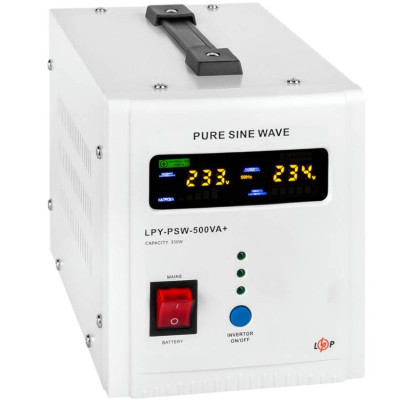 ДБЖ LogicPower LPY-PSW-500VA+(350Вт) 5A/10A з правильною синусоїдою 12В, без АКБ