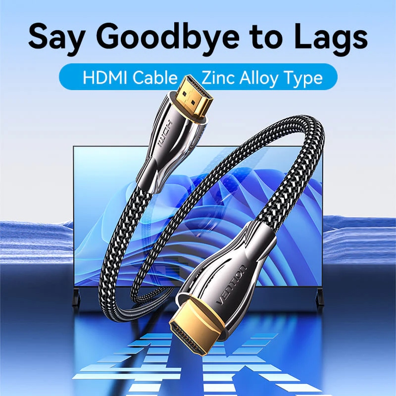 Кабель HDMI M - M, 12.0  м, V2.0, 4K 60Гц, обплетення, Zinc Alloy Type чорний Vention