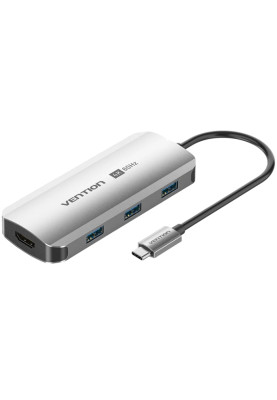 Док-станція USB3.1 Type-C --> HDMI 4K60Hz/USB 3.0x3/PD 100W 5-in-1 Vention