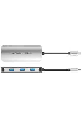 Док-станція USB3.1 Type-C --> HDMI 4K60Hz/USB 3.0x3/PD 100W 5-in-1 Vention