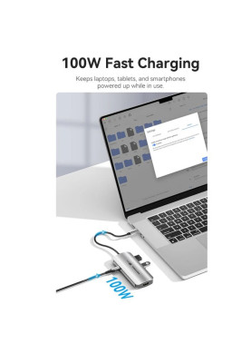 Док-станція USB3.1 Type-C --> HDMI 4K60Hz/USB 3.0x3/PD 100W 5-in-1 Vention