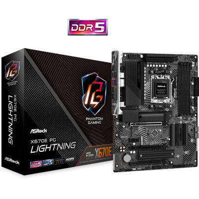 ASRock X670E PG Lightning (AM5/X670, 4*DDR5, 3xPCIex16, HDMI/DP, 4xSATAІІІ, 4xM.2, 2.5GLan, ATX)