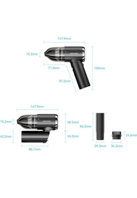 Автомобільний пилосос Vention 5000Pа 70W Li-Ion USB-C 4000мА/г чорний