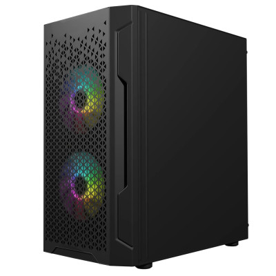 Корпус LogicConcept ARAMIS MESH+GLASS ARGB fans 3x120mm BLACK без БЖ mATX