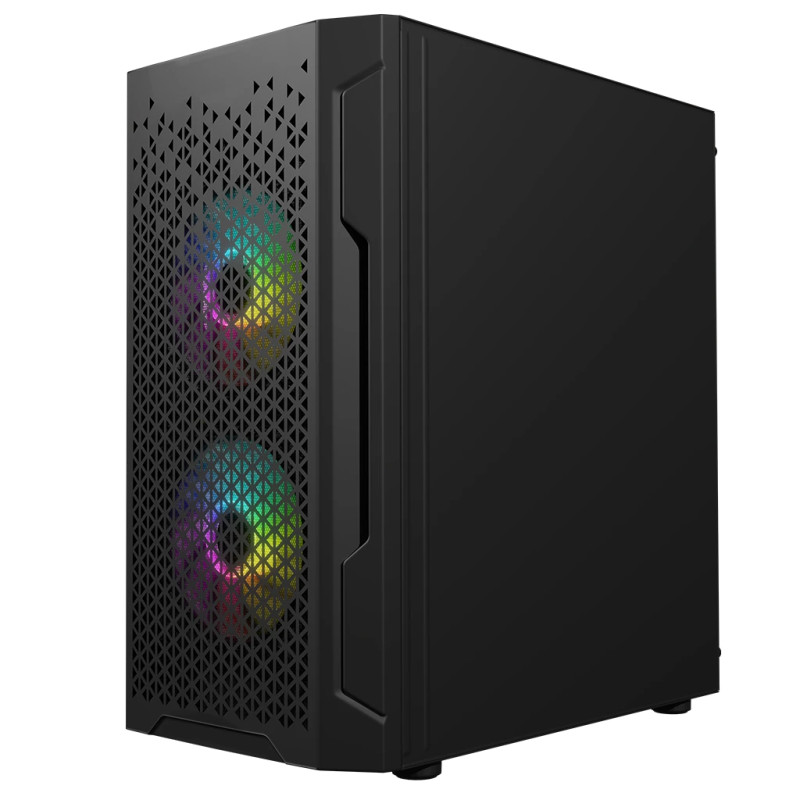 Корпус LogicConcept ARAMIS MESH+GLASS ARGB fans 3x120mm BLACK без БЖ mATX