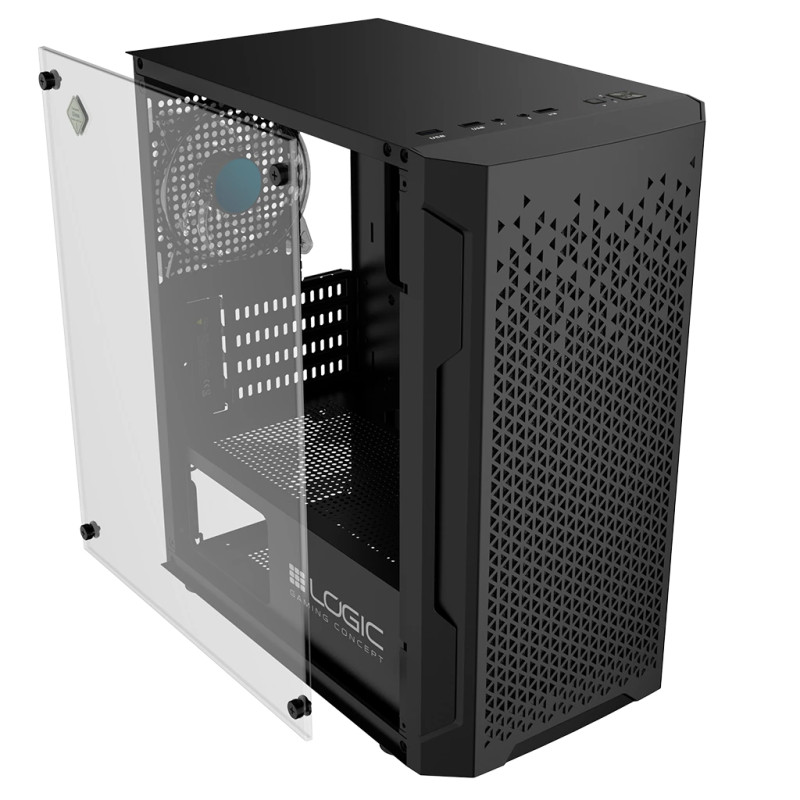 Корпус LogicConcept ARAMIS MESH+GLASS ARGB fans 3x120mm BLACK без БЖ mATX