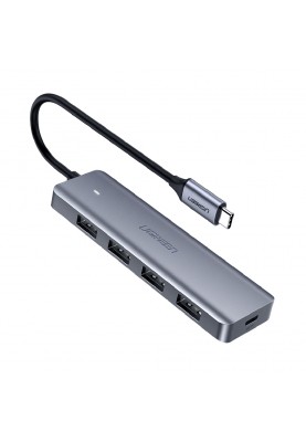 Хаб USB 3.1 Type-C -> 4xUSB 3.0 Активний, CM219 Сірий UGREEN