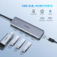 Хаб USB 3.1 Type-C -> 4xUSB 3.0 Активний, CM219 Сірий UGREEN