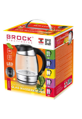 Електрочайник BROCK WK 2106 LL 1850-2200Вт/ 1.8л/ скло/ встановлення температури нагріву