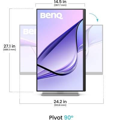 TFT 27" BenQ MA270UP, IPS, 4K UHD, 2хHDMI, 2xUSB- C, HAS, Pivot, сріблясто-сірий TFT 27" BenQ MA270UP, IPS, 4K UHD, 2хHDMI, 2xUSB- C, HAS, Pivot, сріблясто-сірий