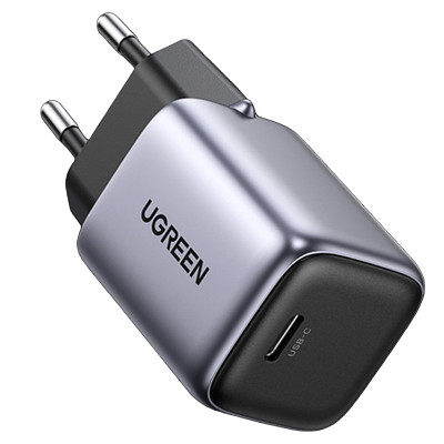 Зарядний пристрій 1xUSB 30W (USB-C) Gan PD Nexode Mini Сірий CD319 Ugreen Зарядний пристрій 1xUSB 30W (USB-C) Gan PD Nexode Mini Сірий CD319 Ugreen