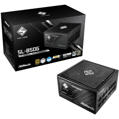 БЖ 850W ASRock SteelLegend SL-850G ATX 3.1 135mm, 80+ Gold, Fully Modular, Retail БЖ 850W ASRock SteelLegend SL-850G ATX 3.1 135mm, 80+ Gold, Fully Modular, Retail