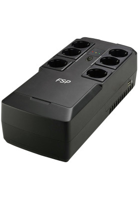ДБЖ FSP NanoFit 600, 600ВА/360Вт, SCHUKO, USB/2хUSB зар 5V/1A(Max.), AVR