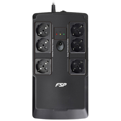 ДБЖ FSP NanoFit 600, 600ВА/360Вт, SCHUKO, USB/2хUSB зар 5V/1A(Max.), AVR