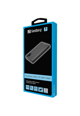 УМБ Sandberg 10000mAh 20W PD, 2xUSB, Type-C OUT