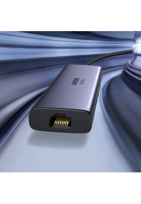 Док-станція USB3.1 Type-C --> HDMI/USB 3.0x2/RJ45/SD/TF/PD 100W Ugreen CM512 Сіра